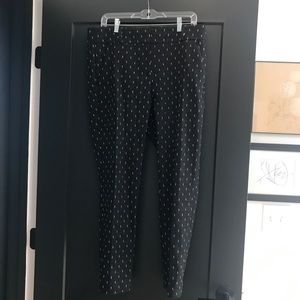 Grey & White Patterned Loft Marisa Dress Pant